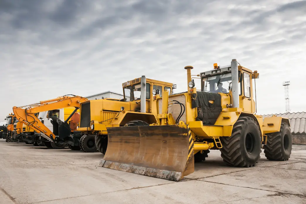 Bulldozers at a construction site