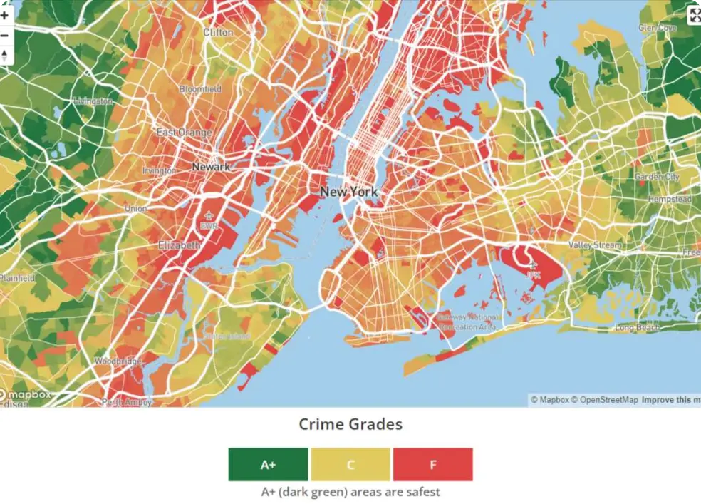 Heatmap of New York crime rates