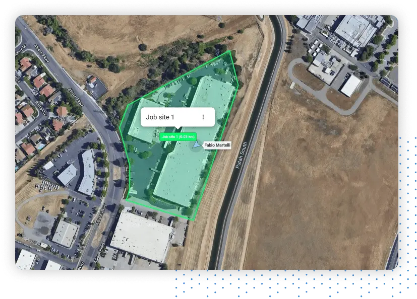 One Step GPS geofence map UI