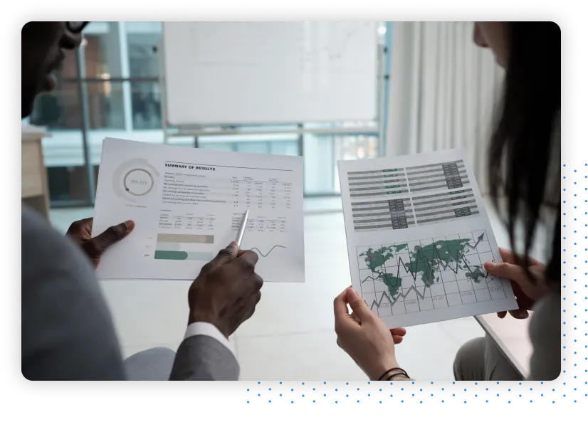 People reviewing reports